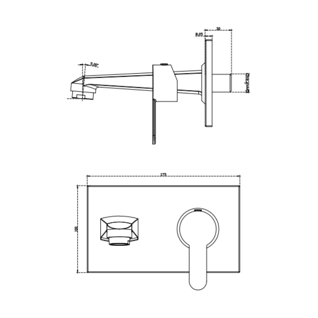 Cera Wall Mounted Basin Mixer Victor F1015473 - Chrome