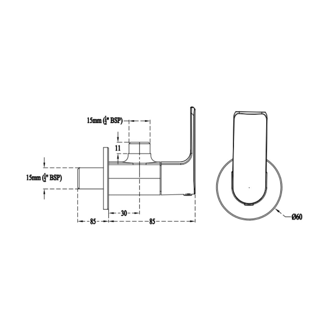 Cera Basin Area Angle Valve Chelsea F1016201 - Chrome