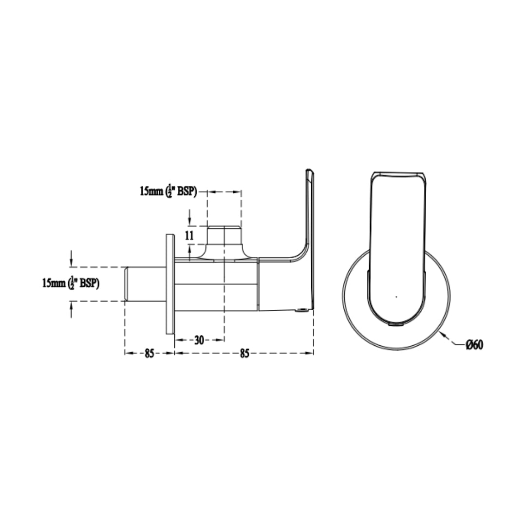 Cera Basin Area Angle Valve Chelsea F1016201FG - French Gold