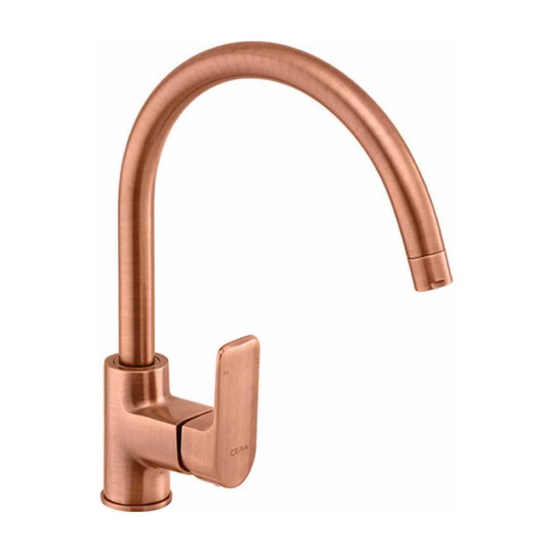 Lustre Table Mounted Regular Kitchen Sink Mixer Chelsea F1016551AC with Swinging Spout in Antique Copper Finish