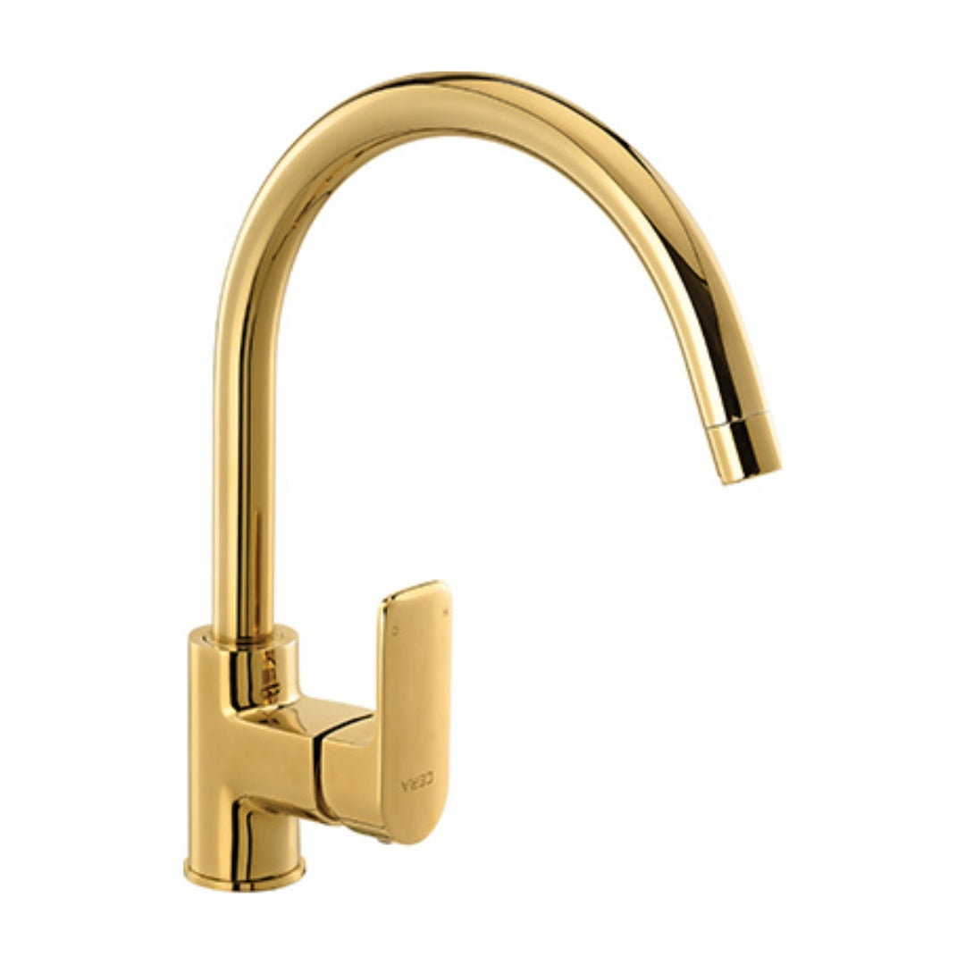 Lustre Table Mounted Regular Kitchen Sink Mixer Chelsea F1016551FG with Swinging Spout in French Gold Finish