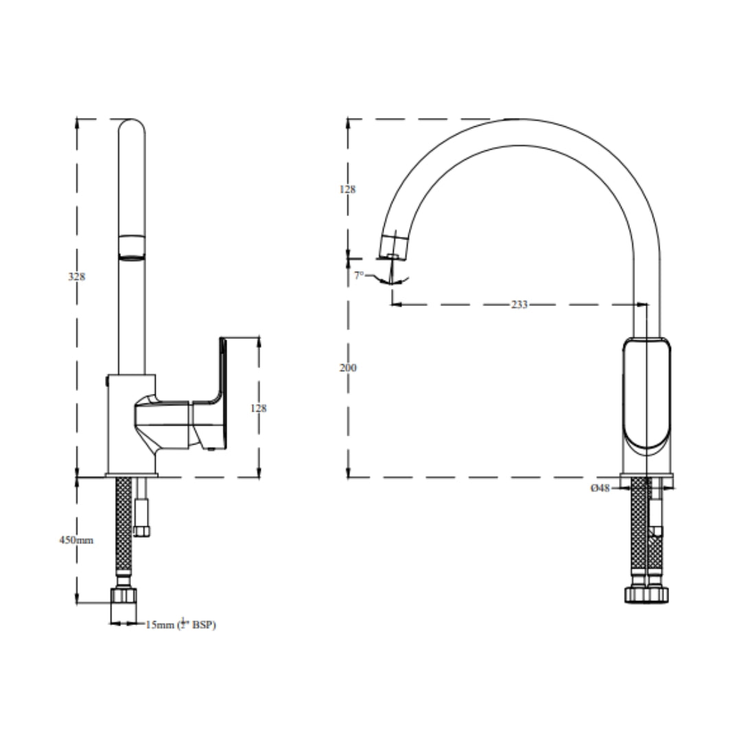 Lustre Table Mounted Regular Kitchen Sink Mixer Chelsea F1016551FG with Swinging Spout in French Gold Finish