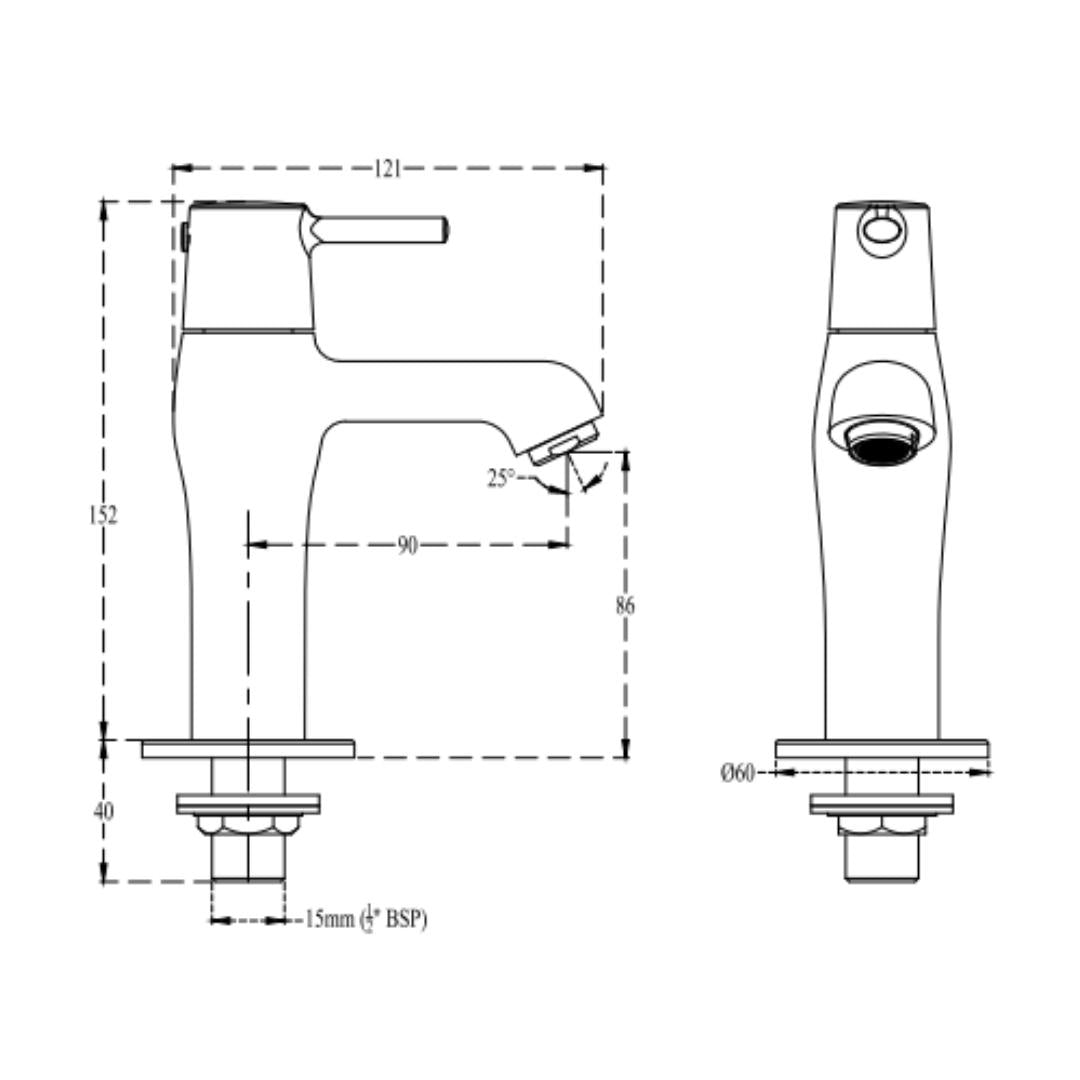 Cera Table Mounted Regular Basin Tap Ripple F1017101 - Chrome