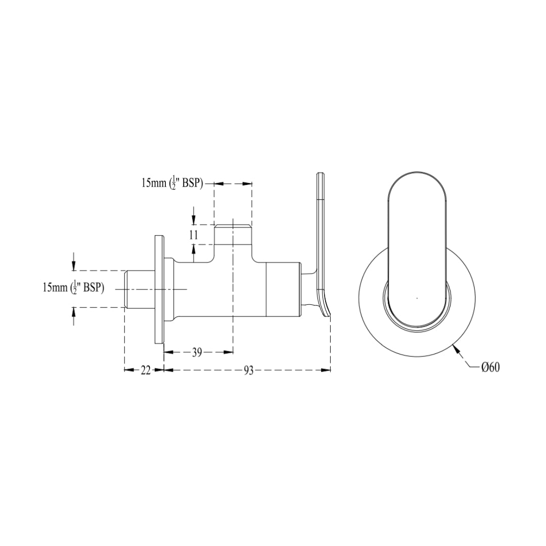 Cera Basin Area Angle Valve Brooklyn F1018201FG - French Gold