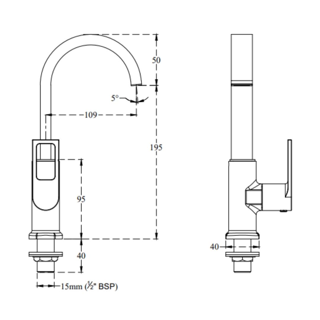 Cera Table Mounted Regular Basin Tap Winslet F1099104 - Chrome