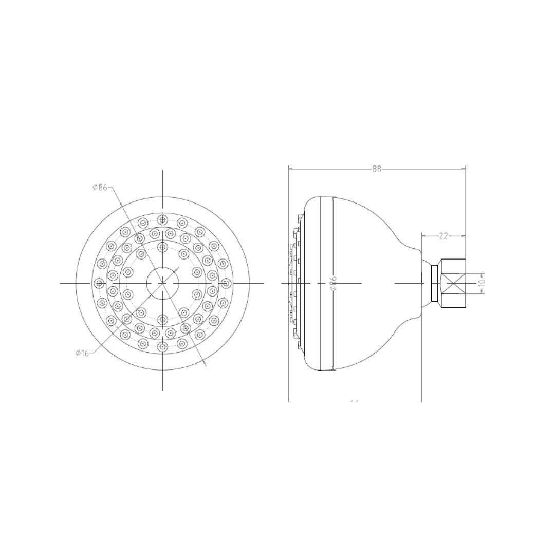 Hindware Single Flow Overhead Shower Neo Classic Collection F160004 - Chrome