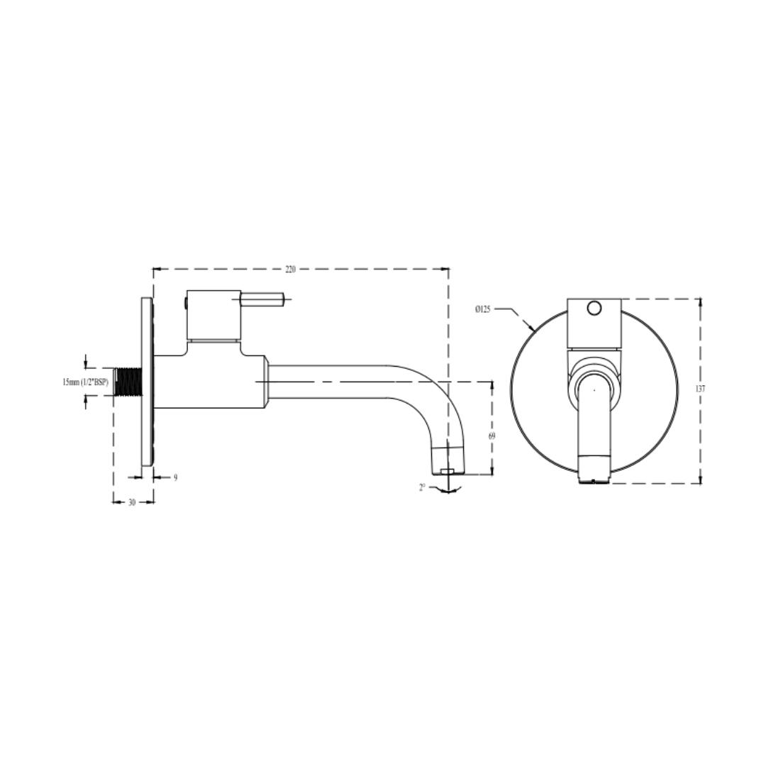 Cera Wall Mounted Basin Mixer Fountain F2013154 - Chrome