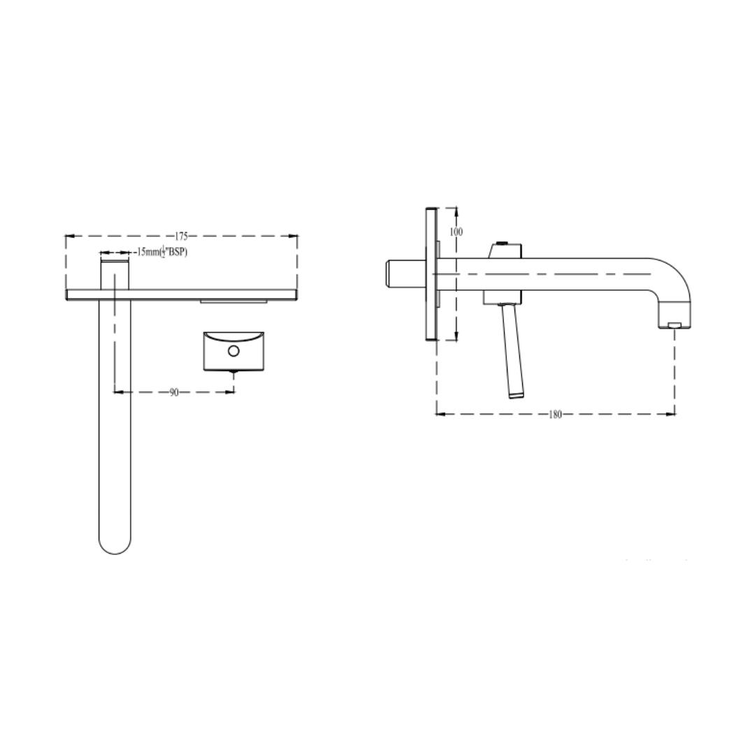 Cera Wall Mounted Basin Mixer Fountain F2013473 - Chrome