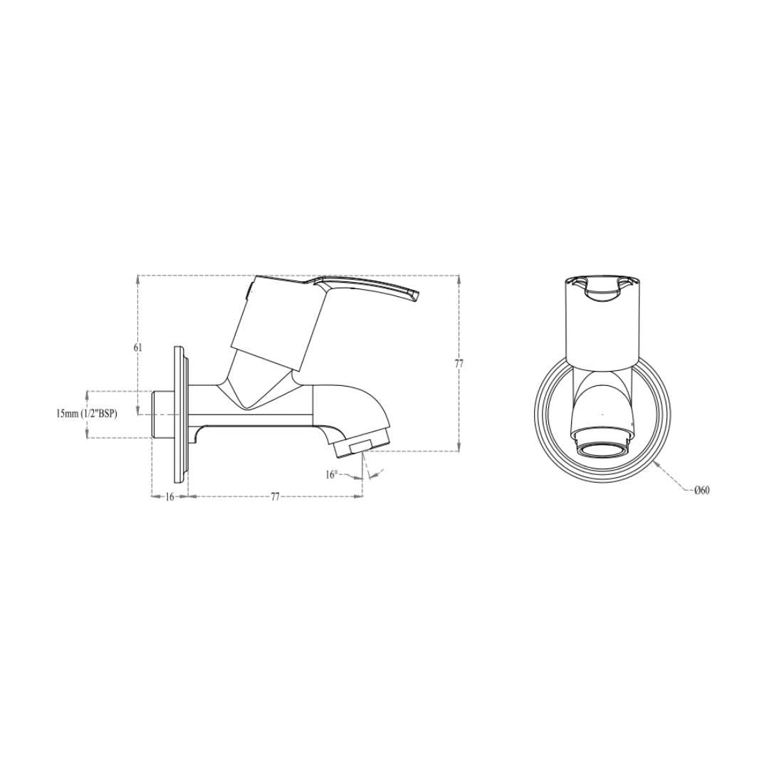 Cera WC Area Bib Tap Vivana F2014151 - Chrome