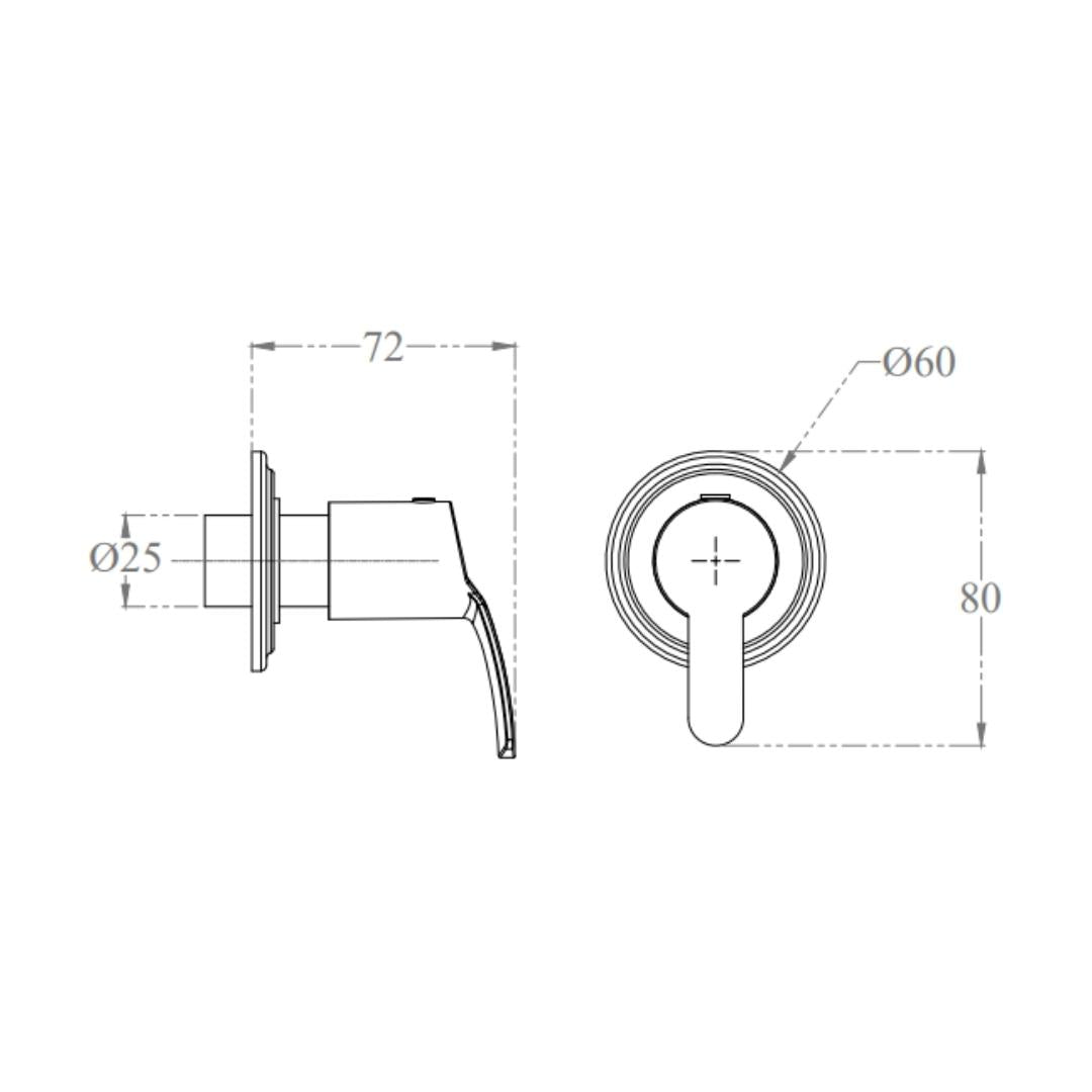 Cera WC Area Flush Tap Vivana F2014751 - Chrome
