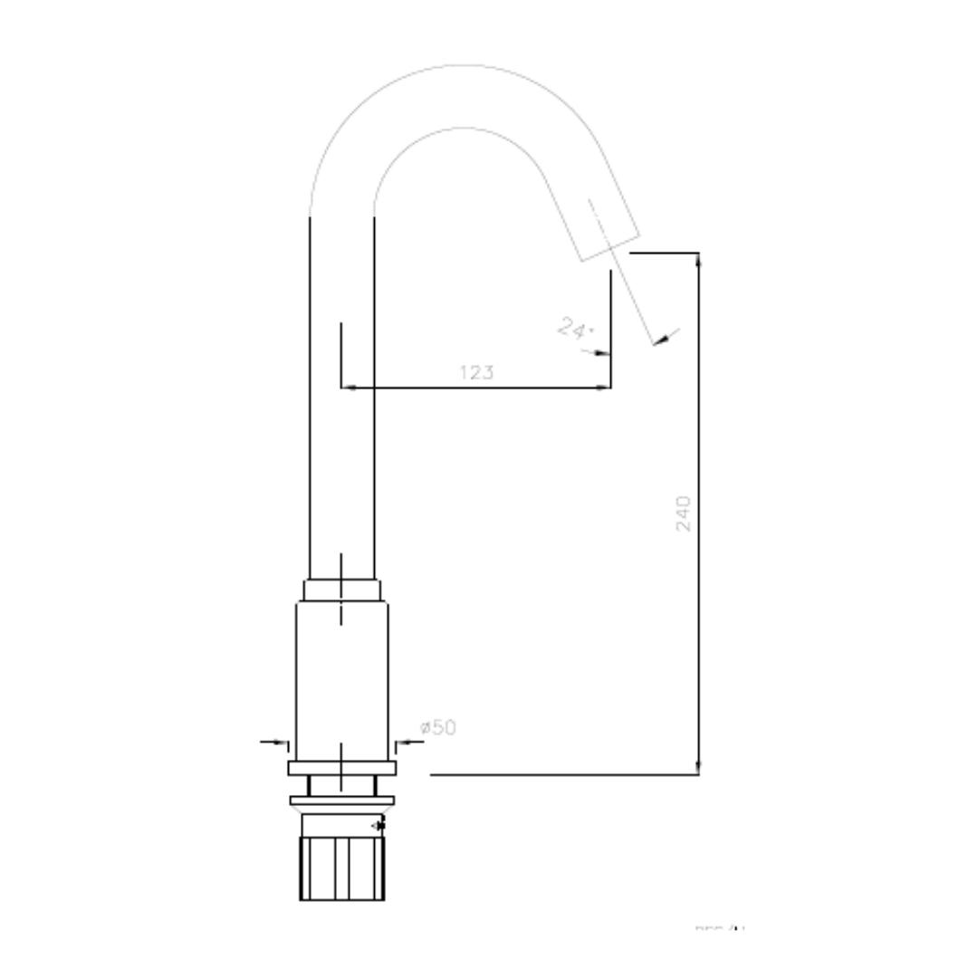 Hindware Table Mounted Tall boy Sensor Basin Tap Flora F240009 - Chrome - DC Operated