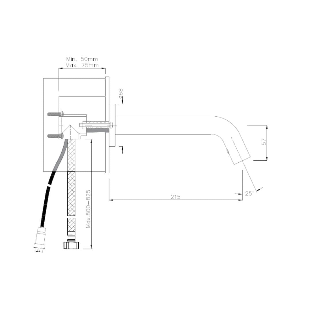 Hindware Wall Mounted Sensor Basin Tap Flora F240010 - Chrome - AC Operated