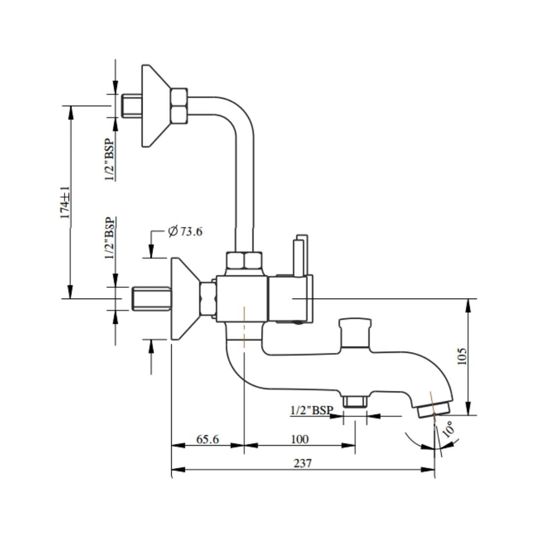 Hindware Basin Area Angle Valve Flora F280004 - Chrome
