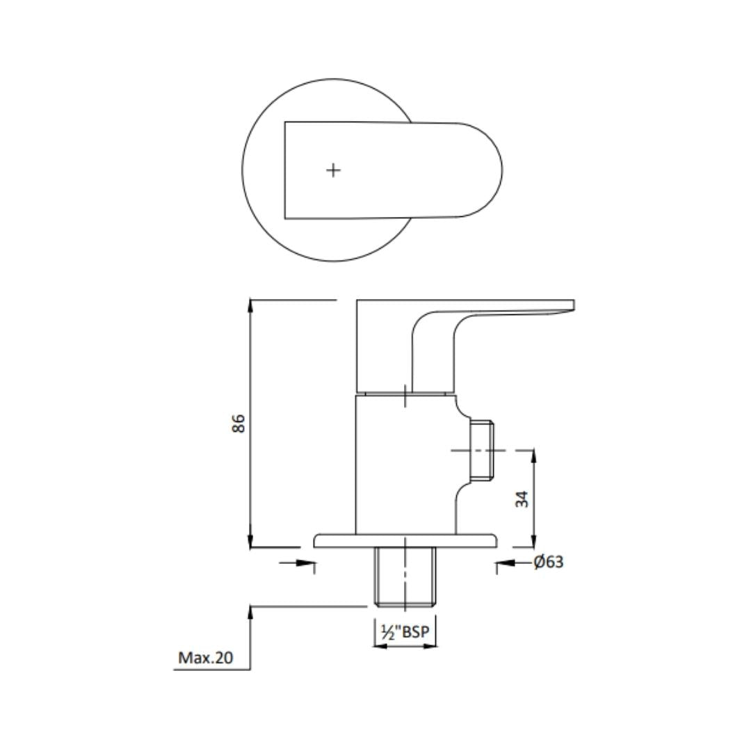 Hindware Basin Area Angle Valve Elegance F340006 - Chrome