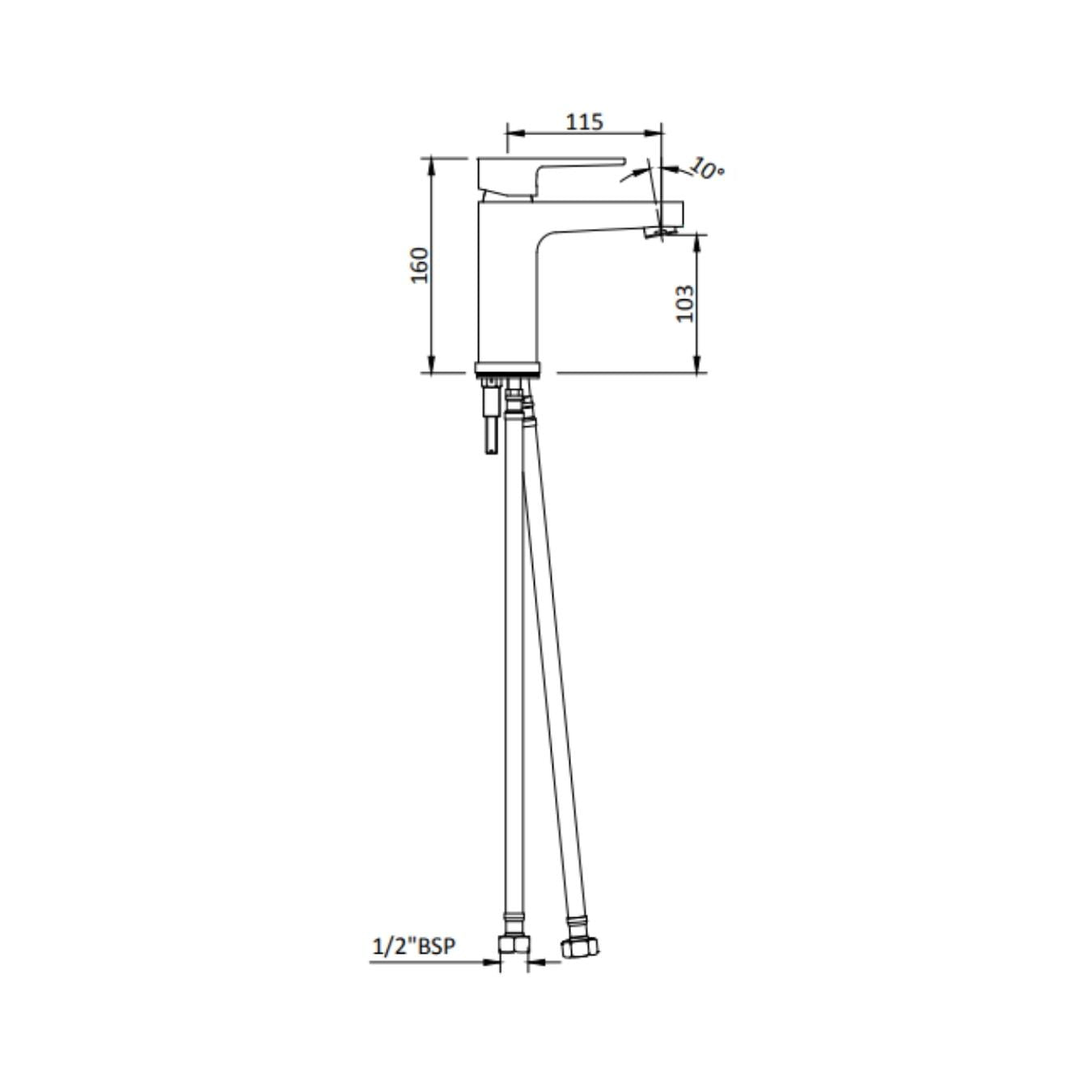 Hindware Table Mounted Regular Basin Mixer Element F360011 - Chrome