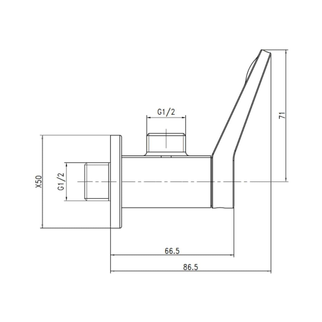 Hindware Basin Area Angle Valve Edge F410006 - Chrome