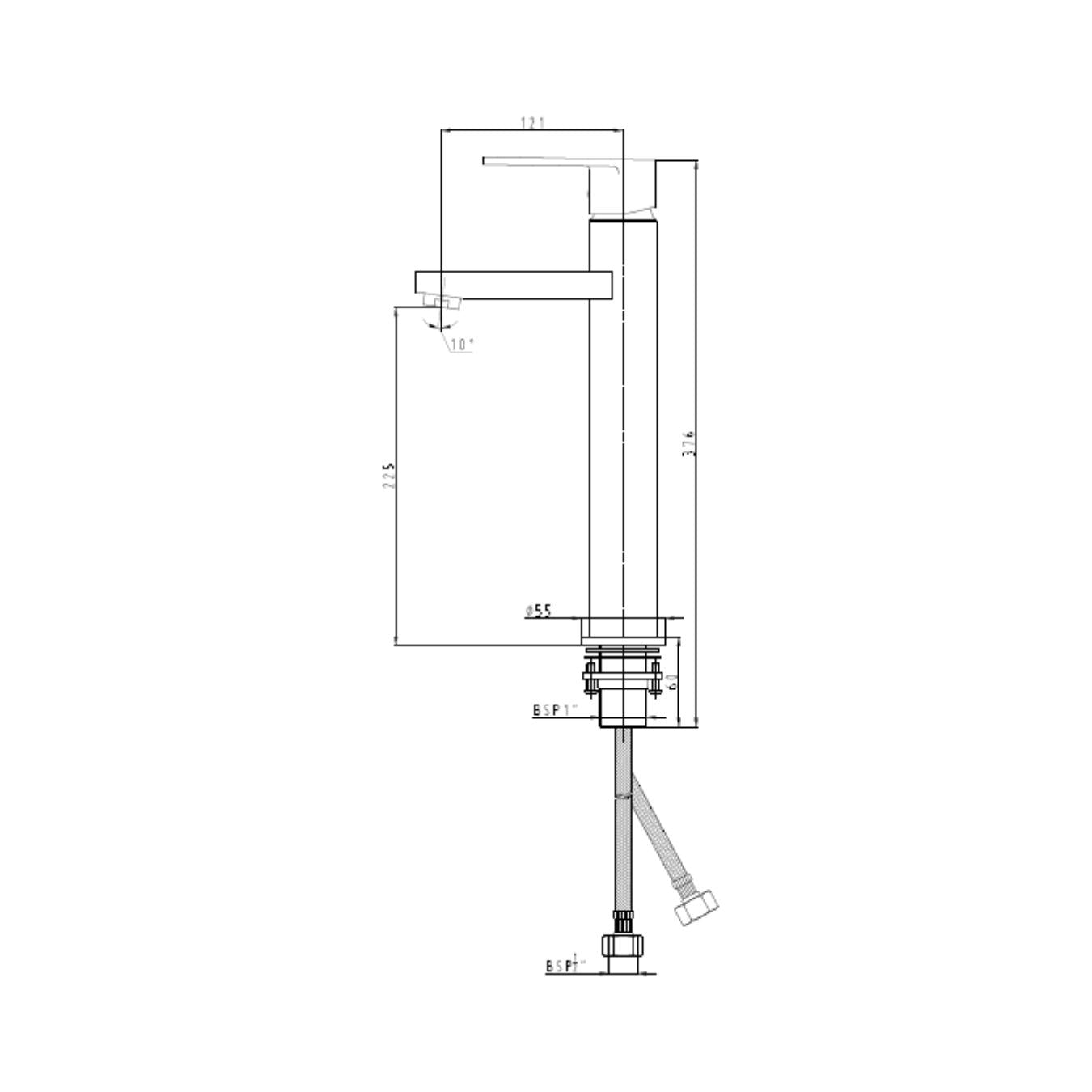Hindware Table Mounted Tall Boy Basin Mixer Cora F440014 - Chrome