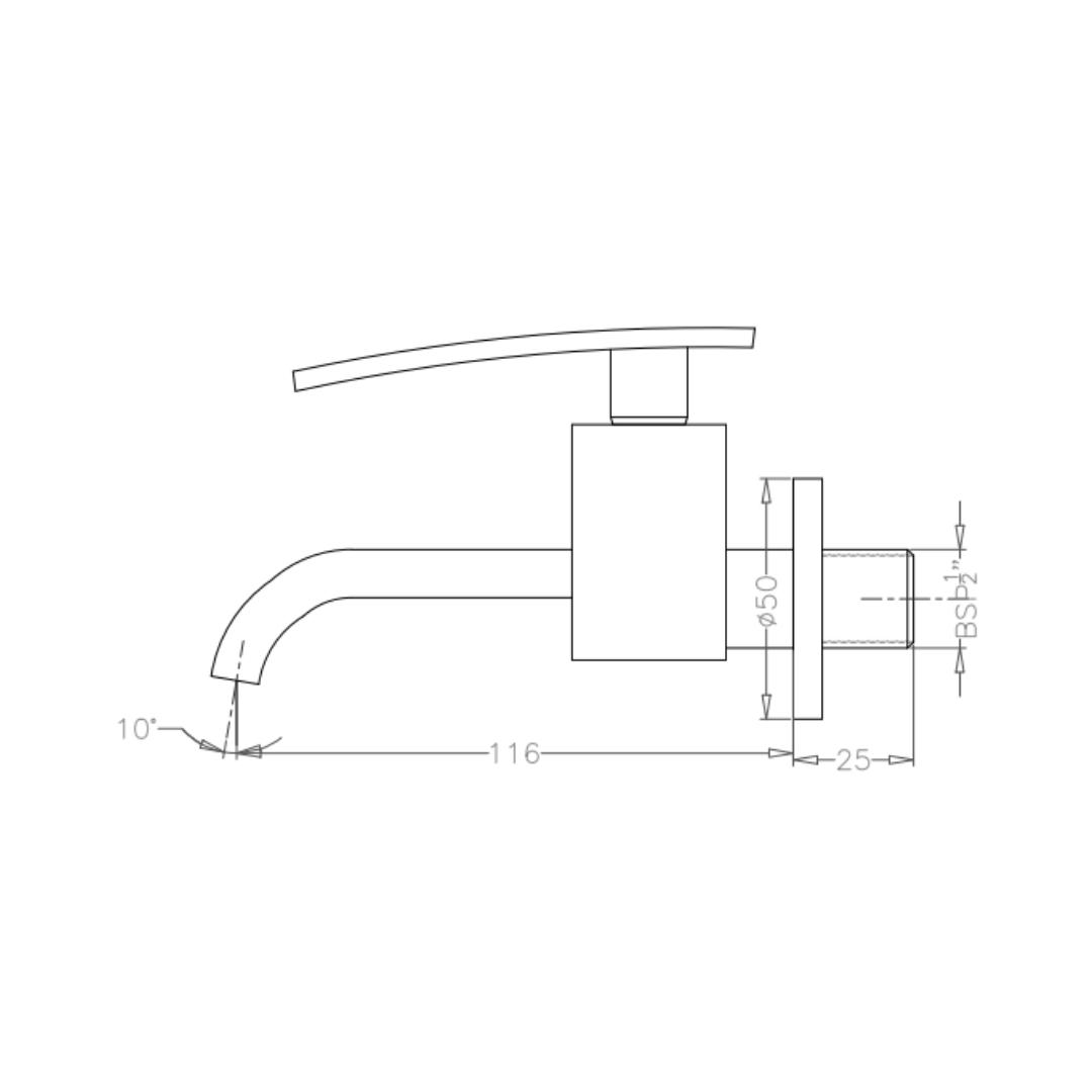 Hindware WC Area Bib Tap Monroe F460003 - Chrome