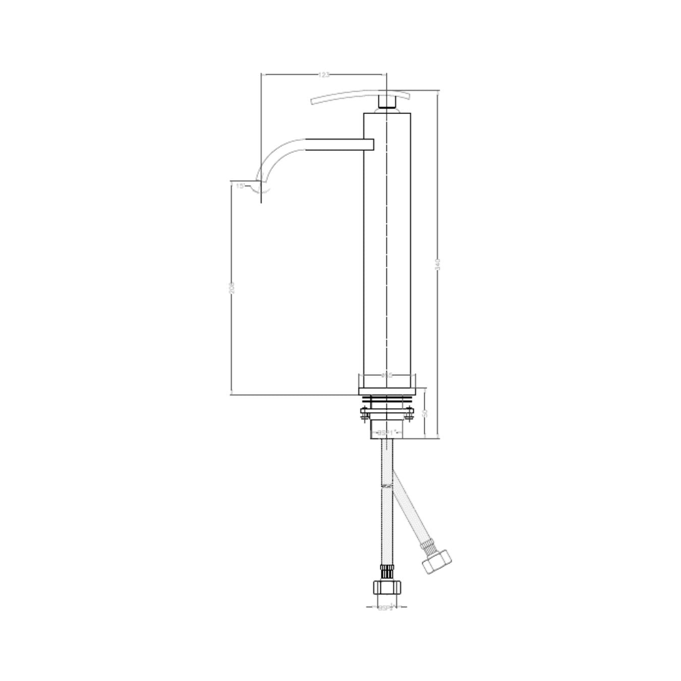 Hindware Table Mounted Tall Boy Basin Mixer Monroe F460014 - Chrome