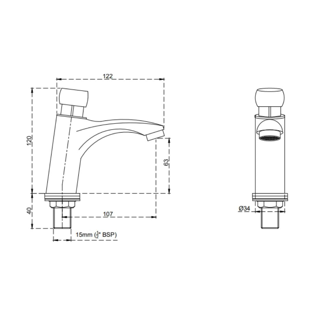 Cera Table Mounted Regular Basin Tap Aquamatic F9020101 - Chrome