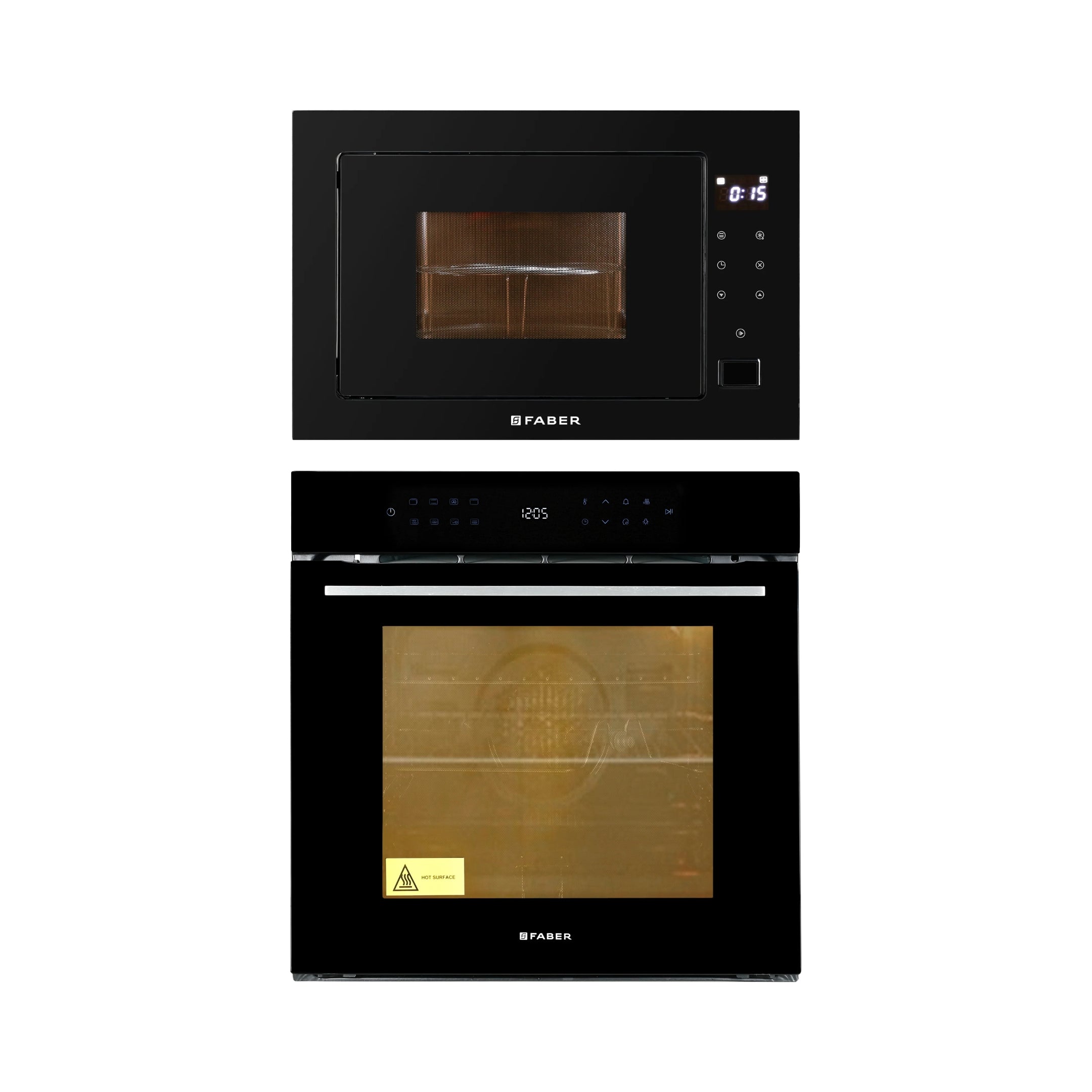 Faber Built In Oven FBIO 83L 15F BK + Faber Built-In Microwave FBI MWO 25 SG