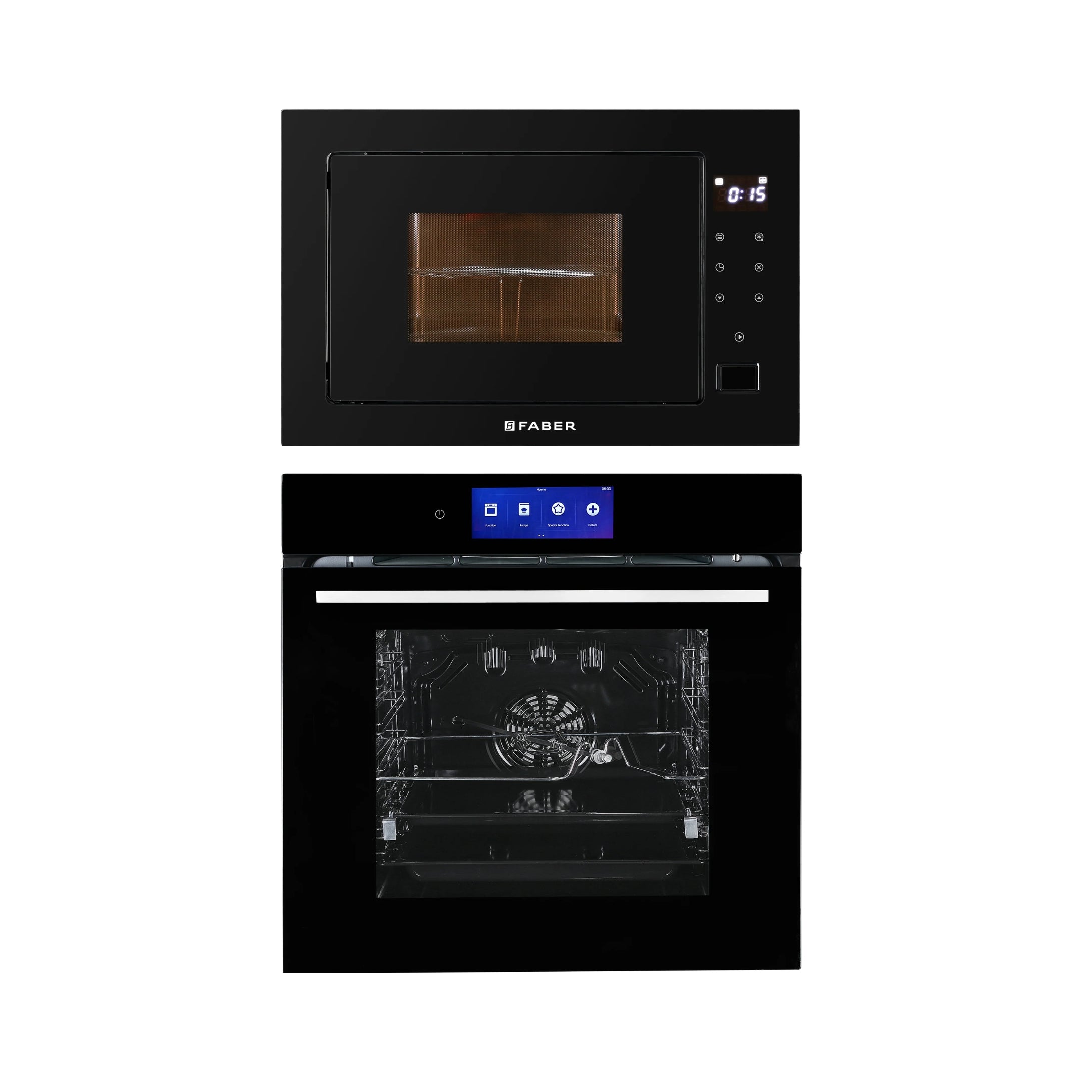 Faber Built In Oven With Air Fryer FBIO 83L 18F TFT BK N + Faber Built-In Microwave FBI MWO 25 SG