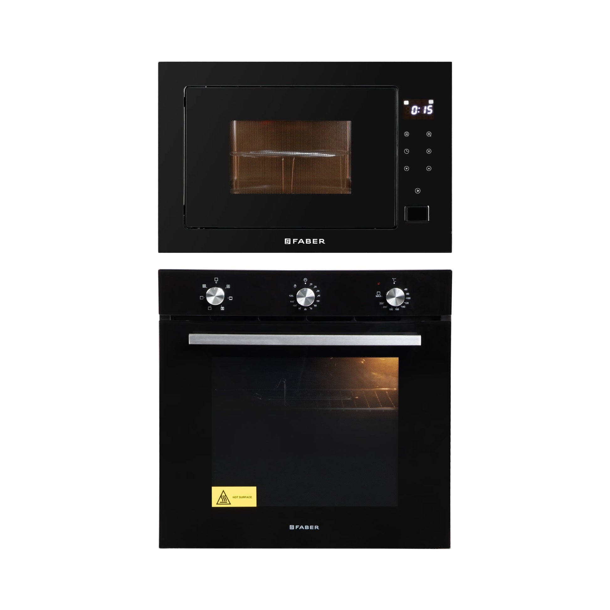 Faber Built In Oven FBIO 80L 6F BK + Faber Built-In Microwave FBI MWO 25 SG