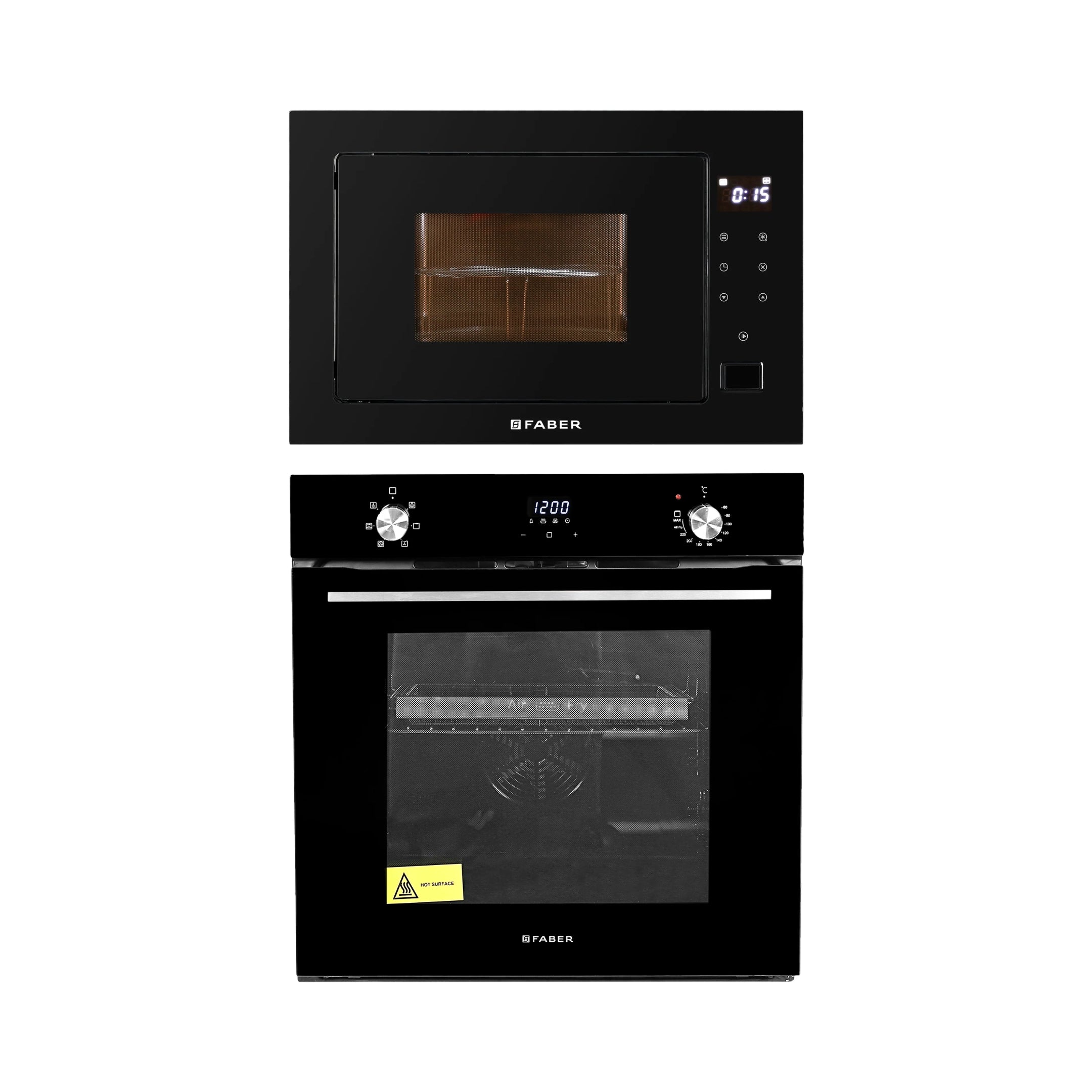 Faber Built In Oven With Air Fryer FBIO 83L 6F AF BK + Faber Built-In Microwave FBI MWO 25 SG