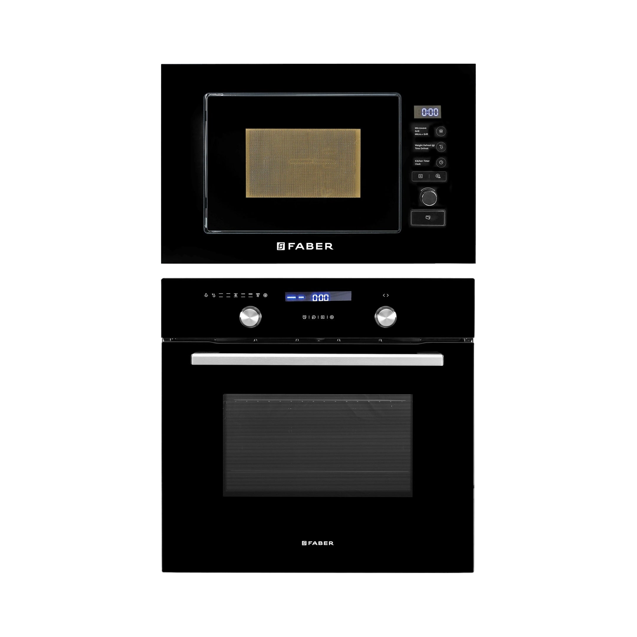 Faber Built In Oven FBIO 75L 9F BK + Faber Built-In Microwave FBI MWO 20 SG BK