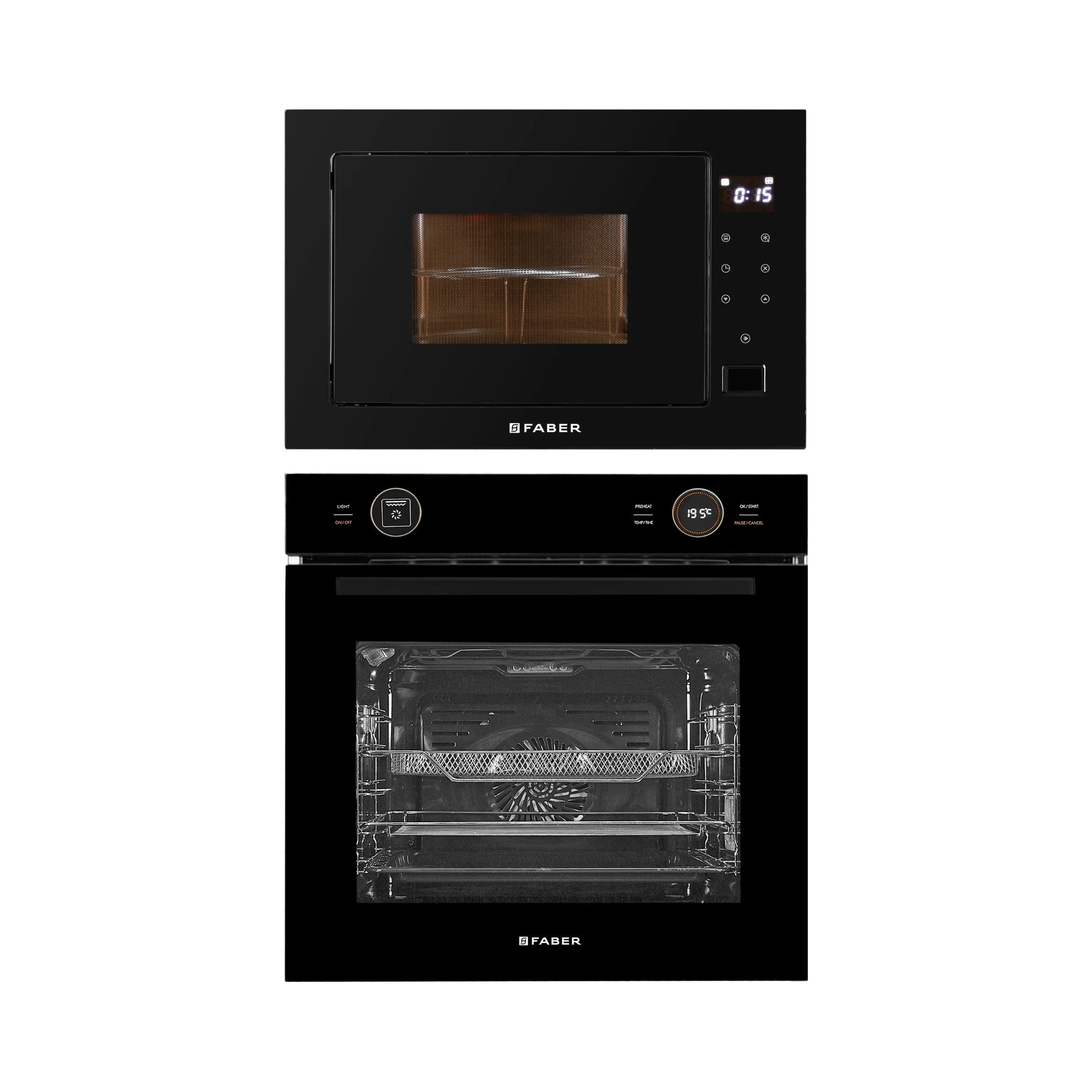 Faber Built In Oven FBIO 81L 10F DIGI BK + Faber Built-In Microwave FBI MWO 25 SG