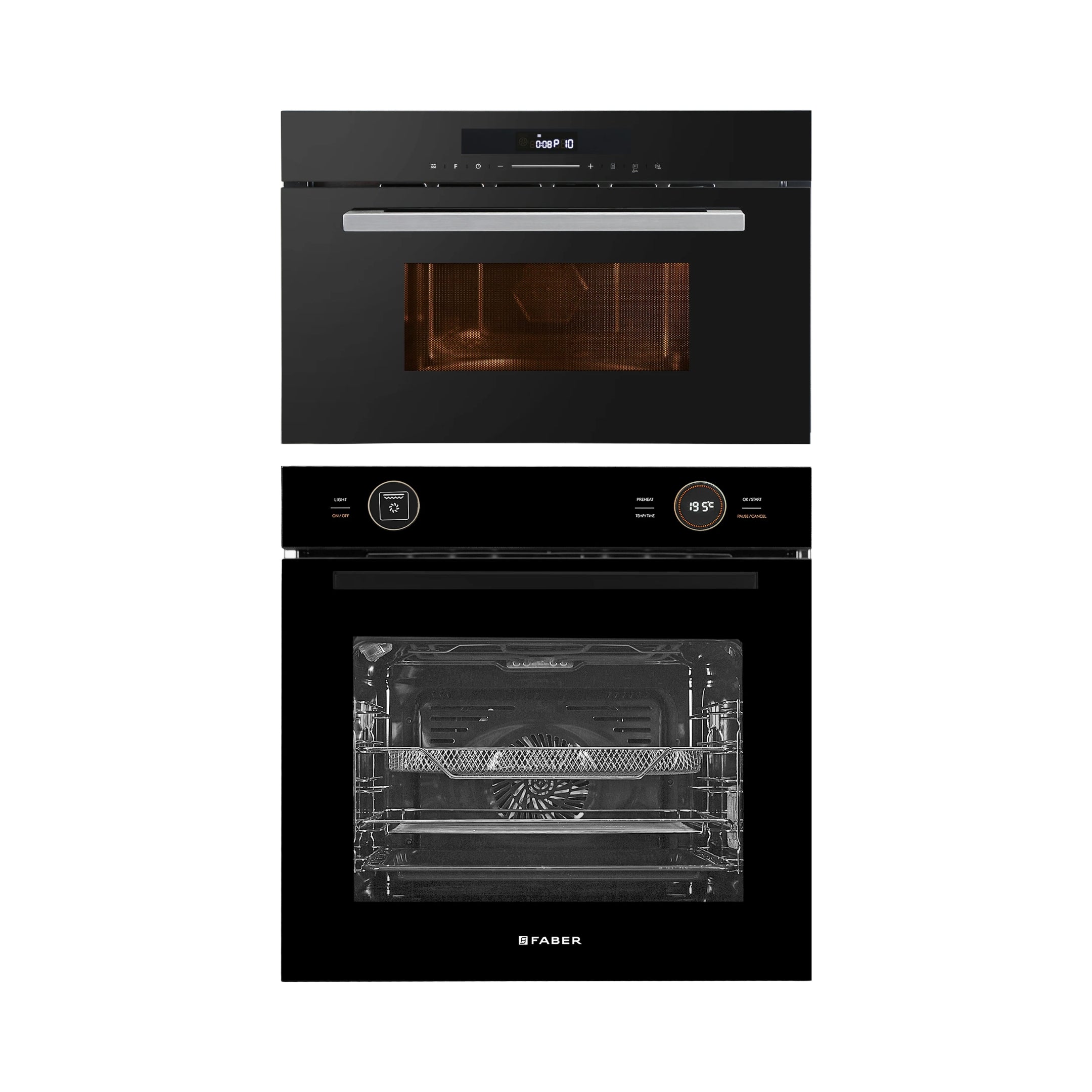 Faber Built In Oven FBIO 81L 10F DIGI BK + Faber Built-In Convection Microwave FBI MWO 34 CGS BK