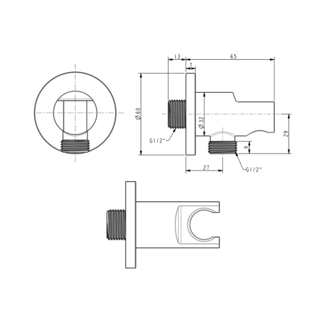 American Standard Shower Fitting Wall Outlet FFAS9141-000500BC0 - Chrome