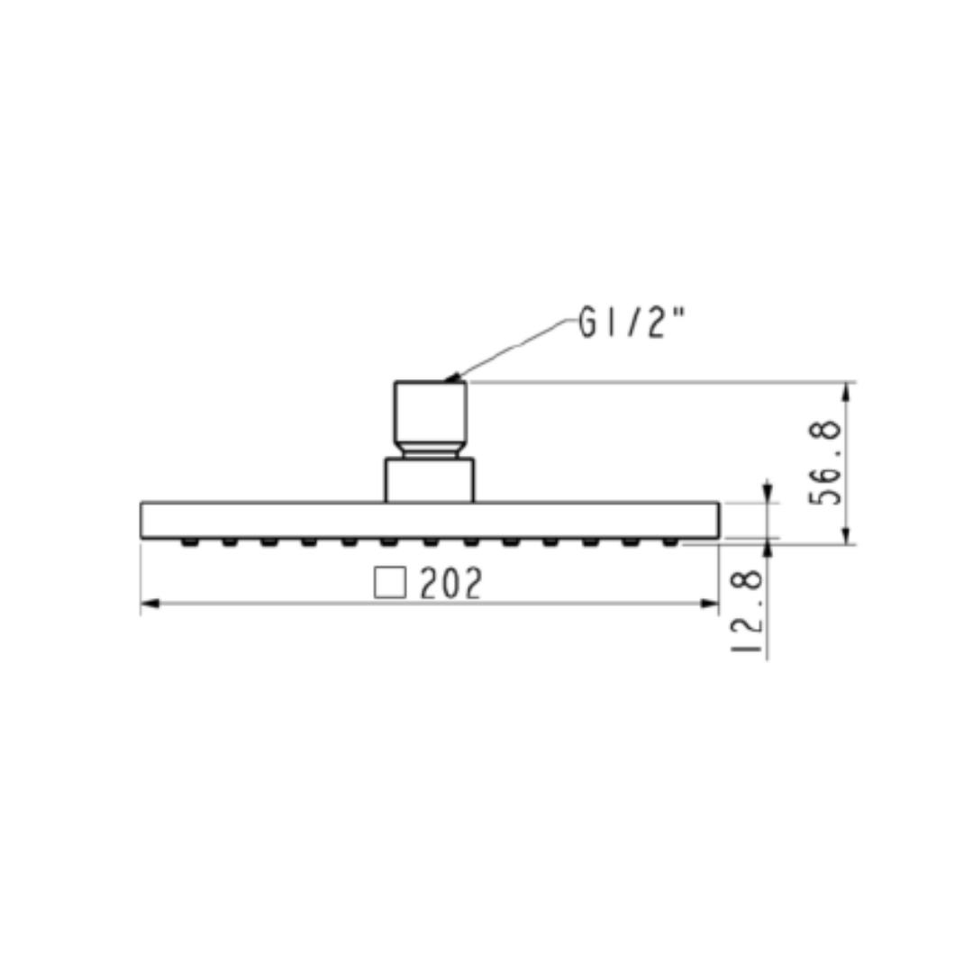 American Standard Single Flow Overhead Shower FFASS026-006500BC0 - Chrome