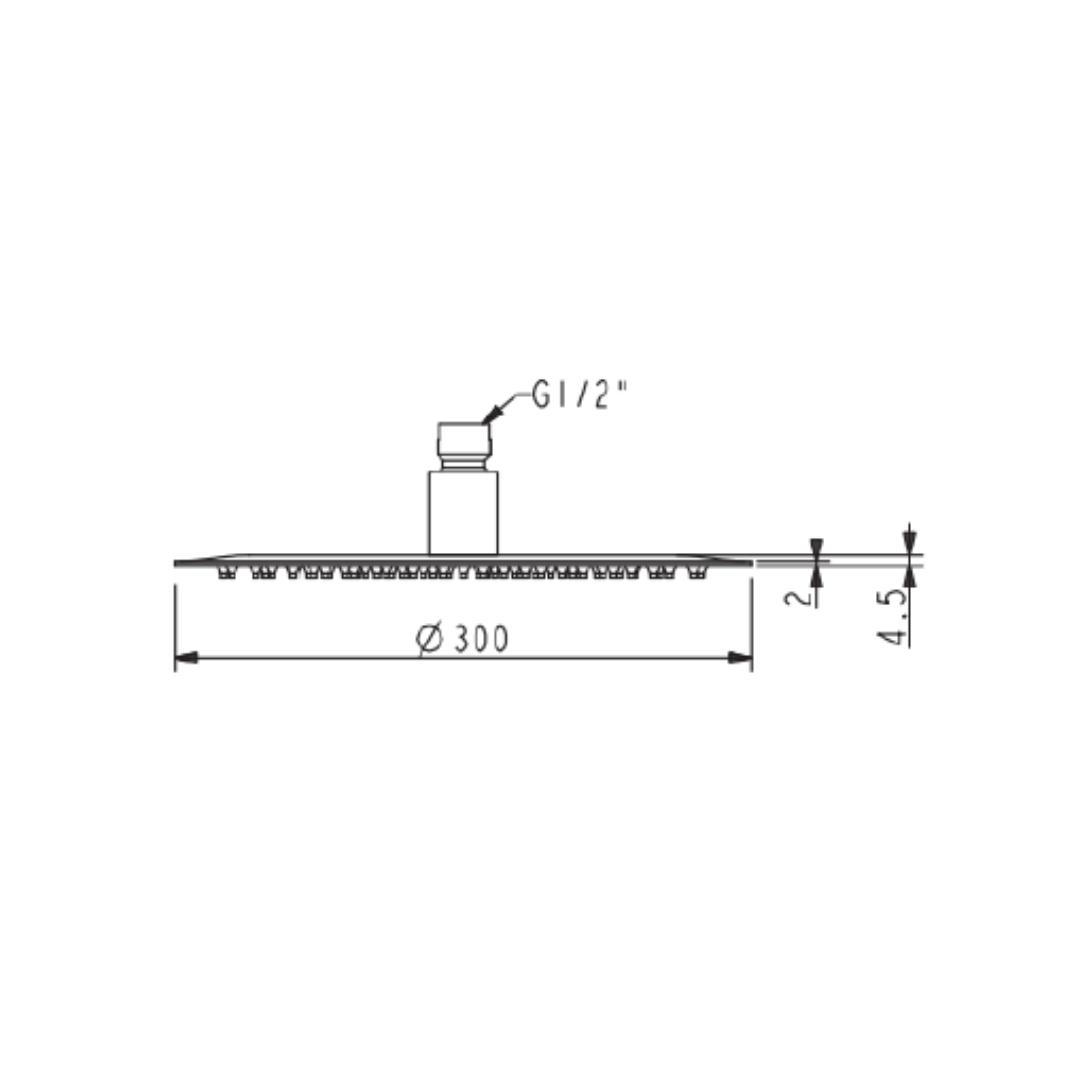 American Standard Single Flow Overhead Shower FFASTS02-006500BF0 - Chrome