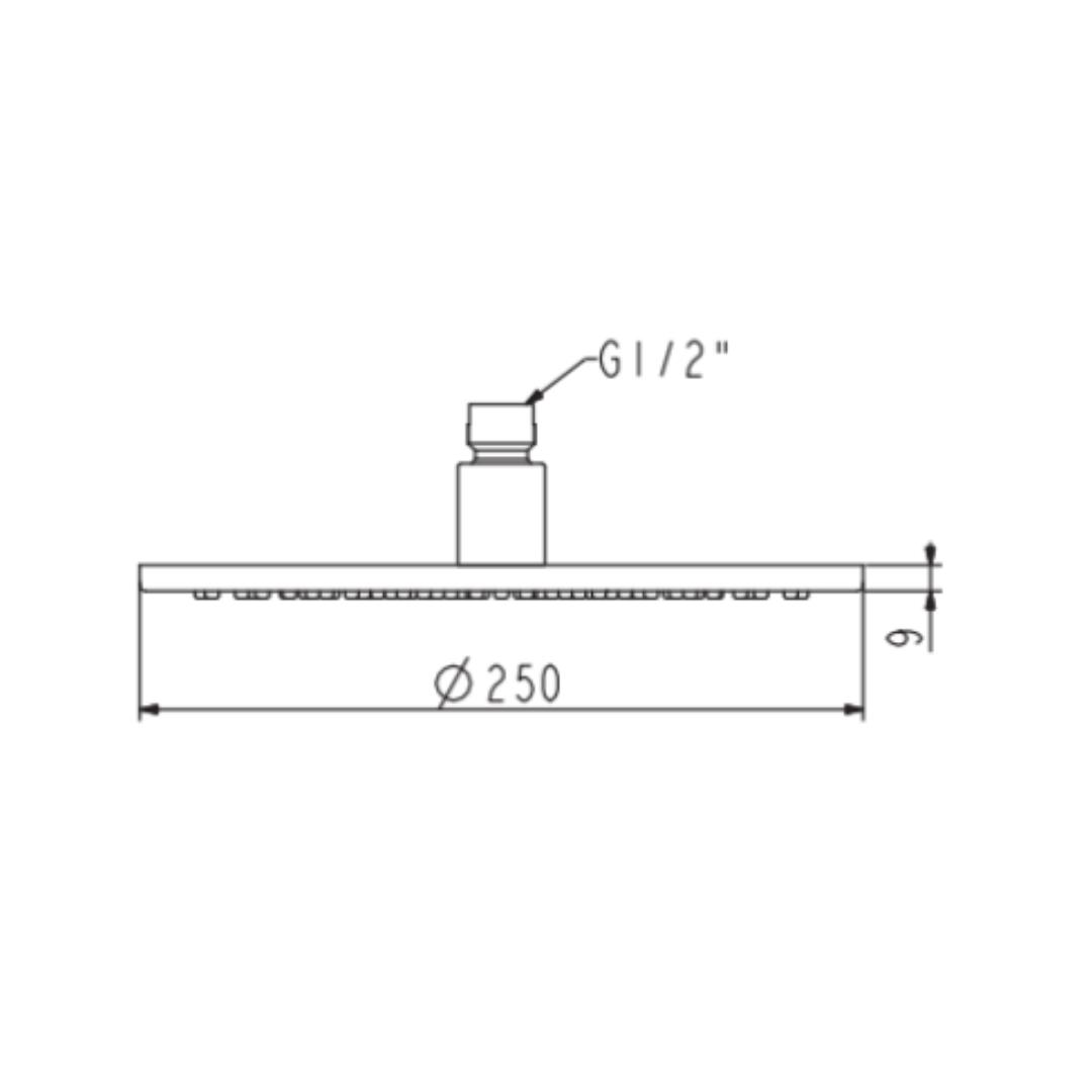 American Standard Single Flow Overhead Shower FFASTS03-006500BF0 - Chrome