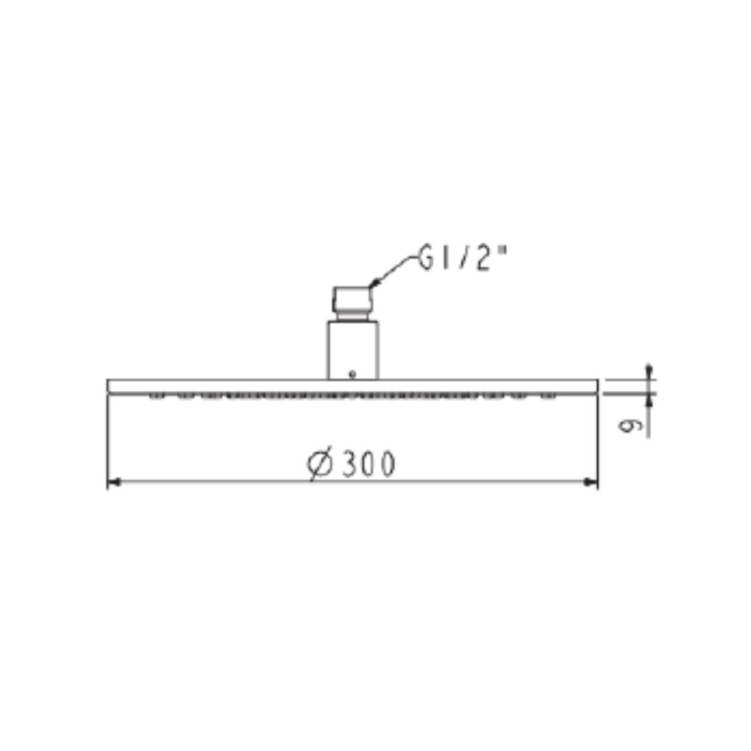 American Standard Single Flow Overhead Shower FFASTS04-006500BF0 - Chrome