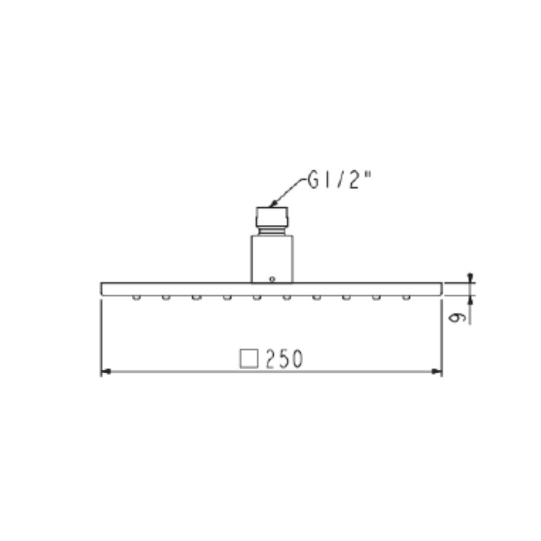 American Standard Single Flow Overhead Shower FFASTS05-006500BF0 - Chrome