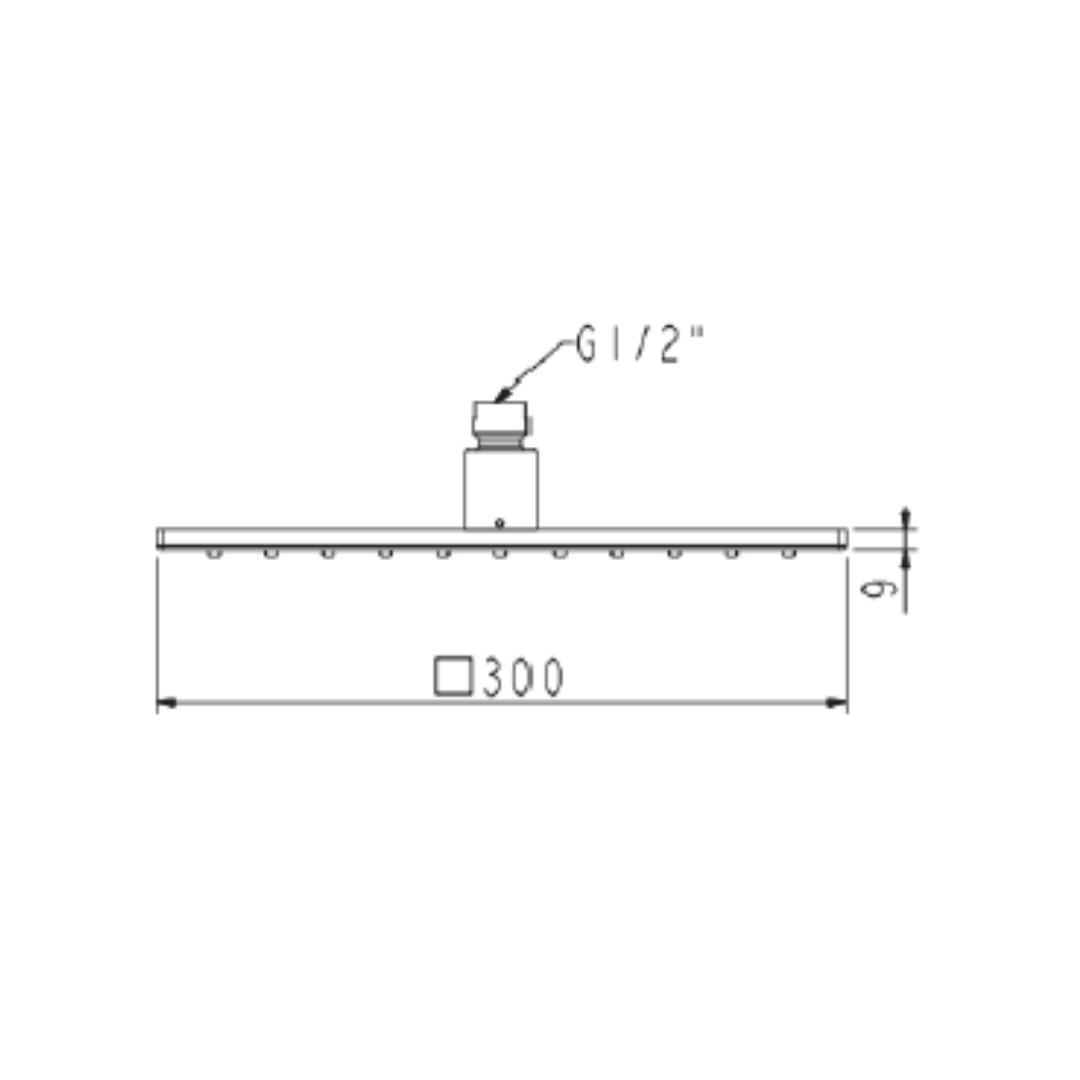 American Standard Single Flow Overhead Shower FFASTS06-006500BF0 - Chrome