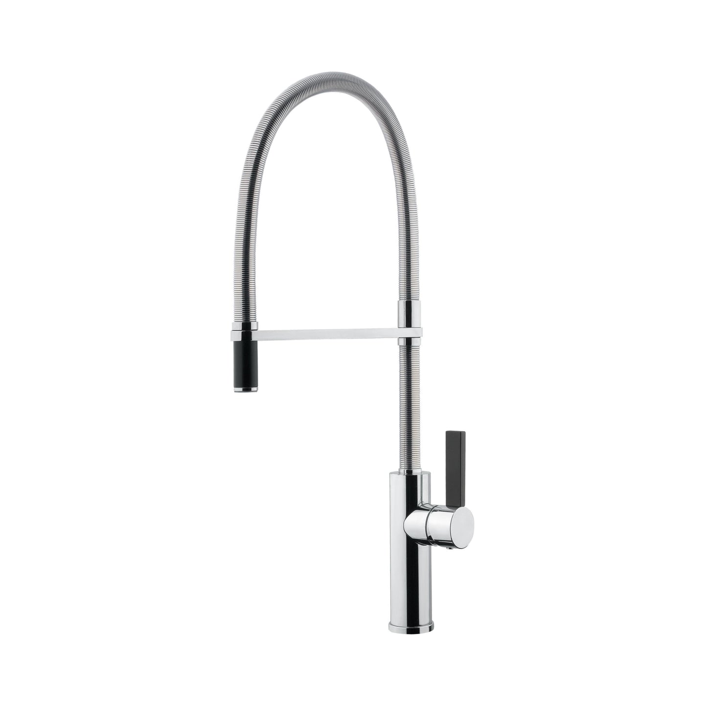 Hafele Table Mounted Semi-Professional Kitchen Sink Mixer FLAMBE-ROUND with Extractable Hand Shower Spout in Chrome Finish