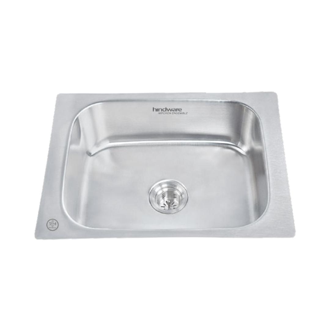 Hindware Stainless Steel Sink Pressed Series SINGLE BOWL FLAMINGO 22 x 18 x 8 ( 22 x 18 inches ) - Glossy