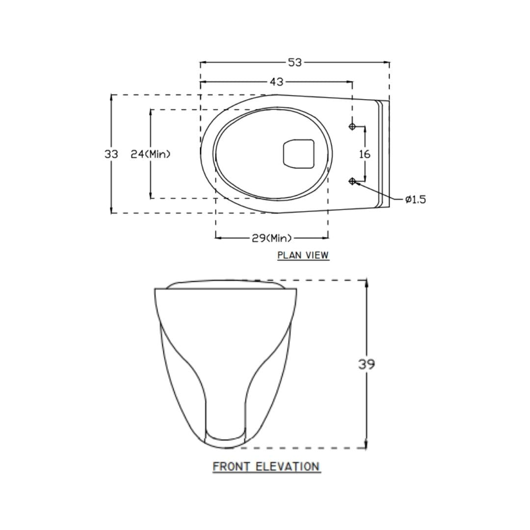 Hindware Wall Mounted White Closet WC Flora 20098 WHITE with P-Trap