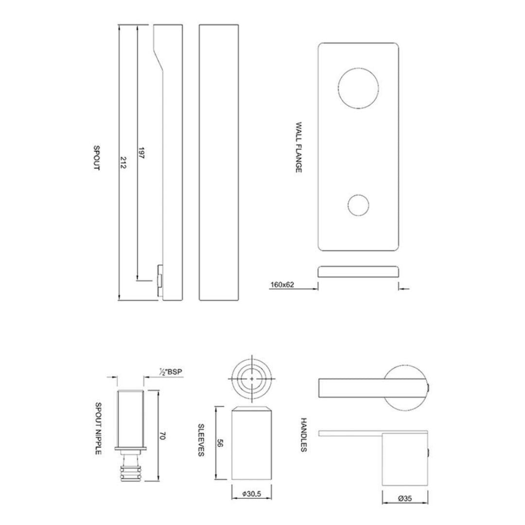 Jaquar Wall Mounted Basin Tap Fonte FON-CHR-40441K - Chrome