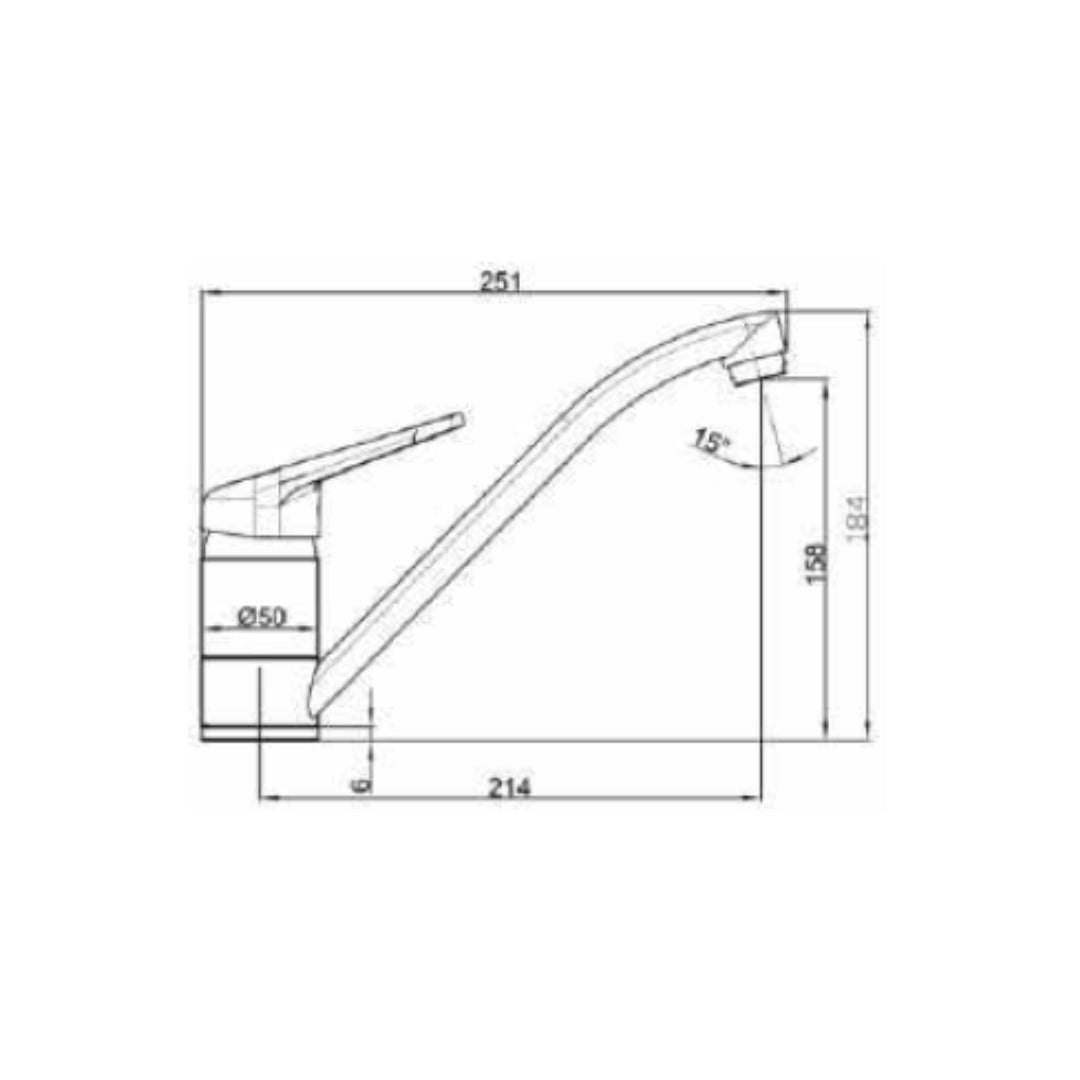 Franke Table Mounted Regular Kitchen Sink Mixer NOVARA PLUS SPOUT LLD 821 with Swinging Spout in Chrome Finish