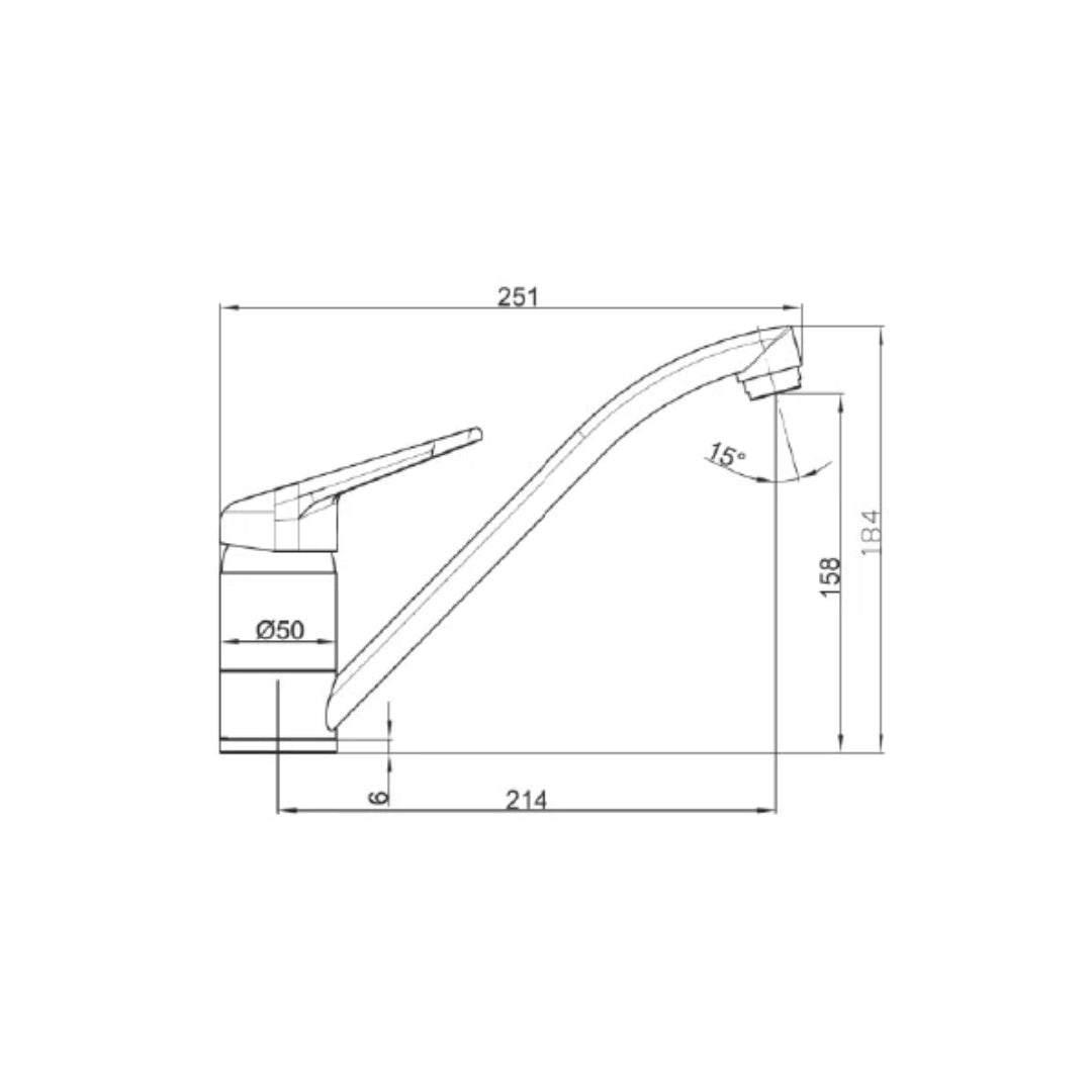 Franke Table Mounted Regular Kitchen Sink Mixer NOVARA PLUS SPOUT LLD 821 with Swinging Spout in Black Finish