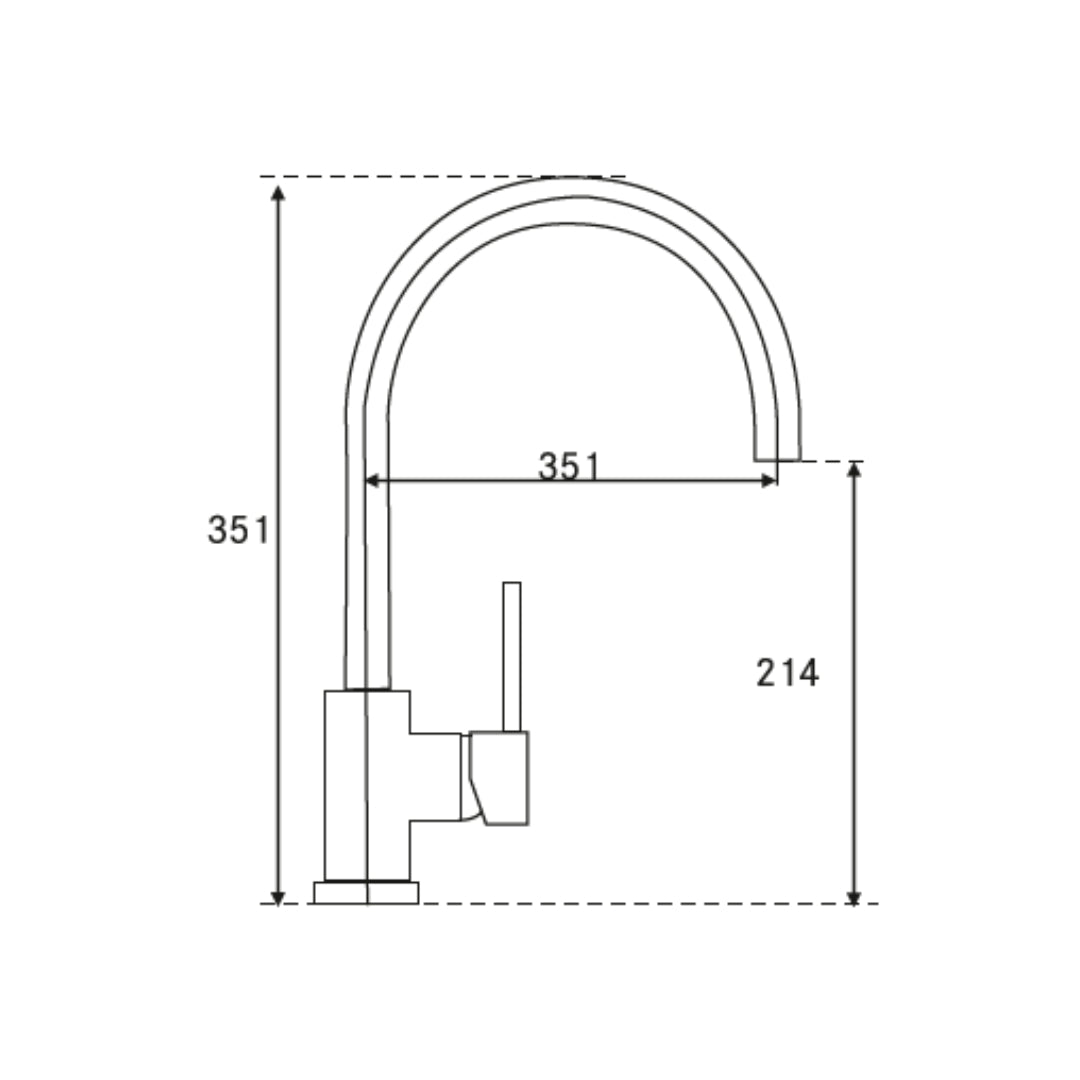 Franke Table Mounted Regular Kitchen Sink Mixer LINA XL RT-505 with Swinging Spout in Chrome Finish
