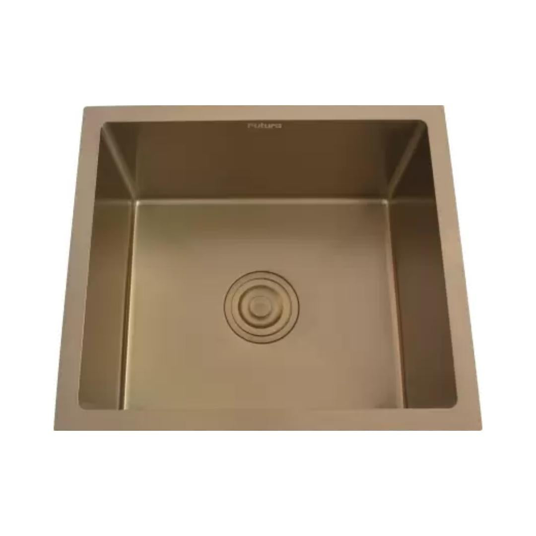 Futura Stainless Steel Sink Hand Carved Color Series SINGLE BOWL FS 1816 HM ( 18 x 16 inches ) - Rose Gold