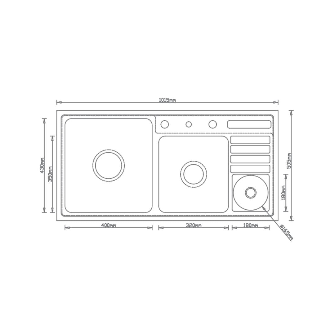 Futura Stainless Steel Sink Designer Series DOUBLE BOWL FS 202 ( 36.5 x 18 inches ) - Satin