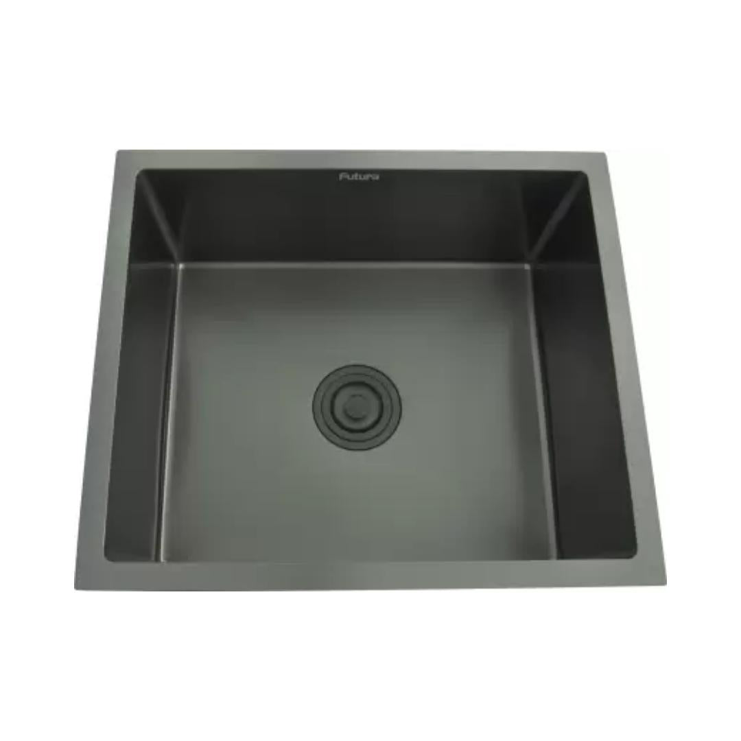 Futura Stainless Steel Sink Hand Carved Color Series SINGLE BOWL FS 2118 HM ( 21 x 18 inches ) - Black Satin