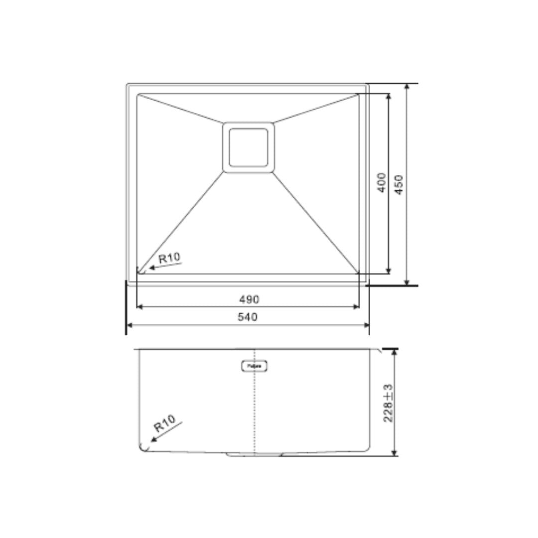 Futura Stainless Steel Sink Intelligent Series SINGLE BOWL FS 2118 IS ( 21 x 18 inches ) - Brush