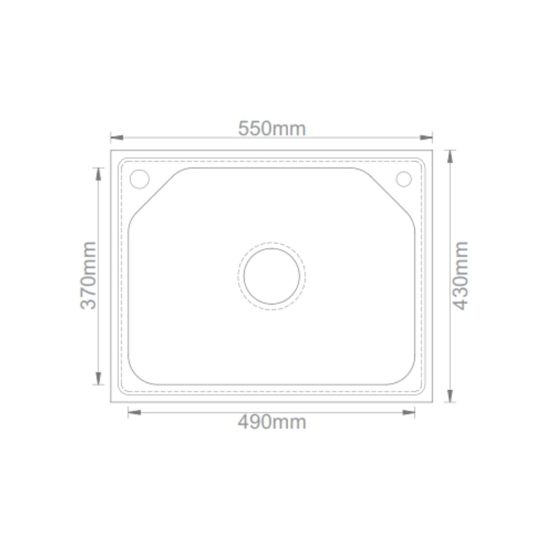 Futura Stainless Steel Sink Designer Series SINGLE BOWL FS 2317 ( 23 x 17 inches ) - Pearl